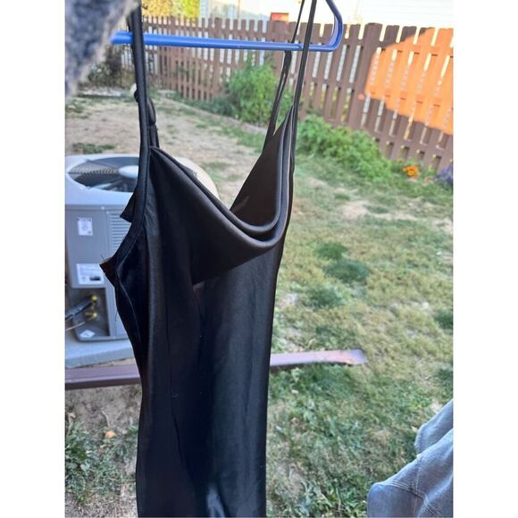 bebe long black slinky gown sz xs USA - Picture 7 of 13